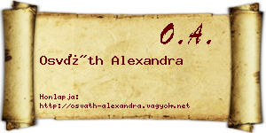 Osváth Alexandra névjegykártya